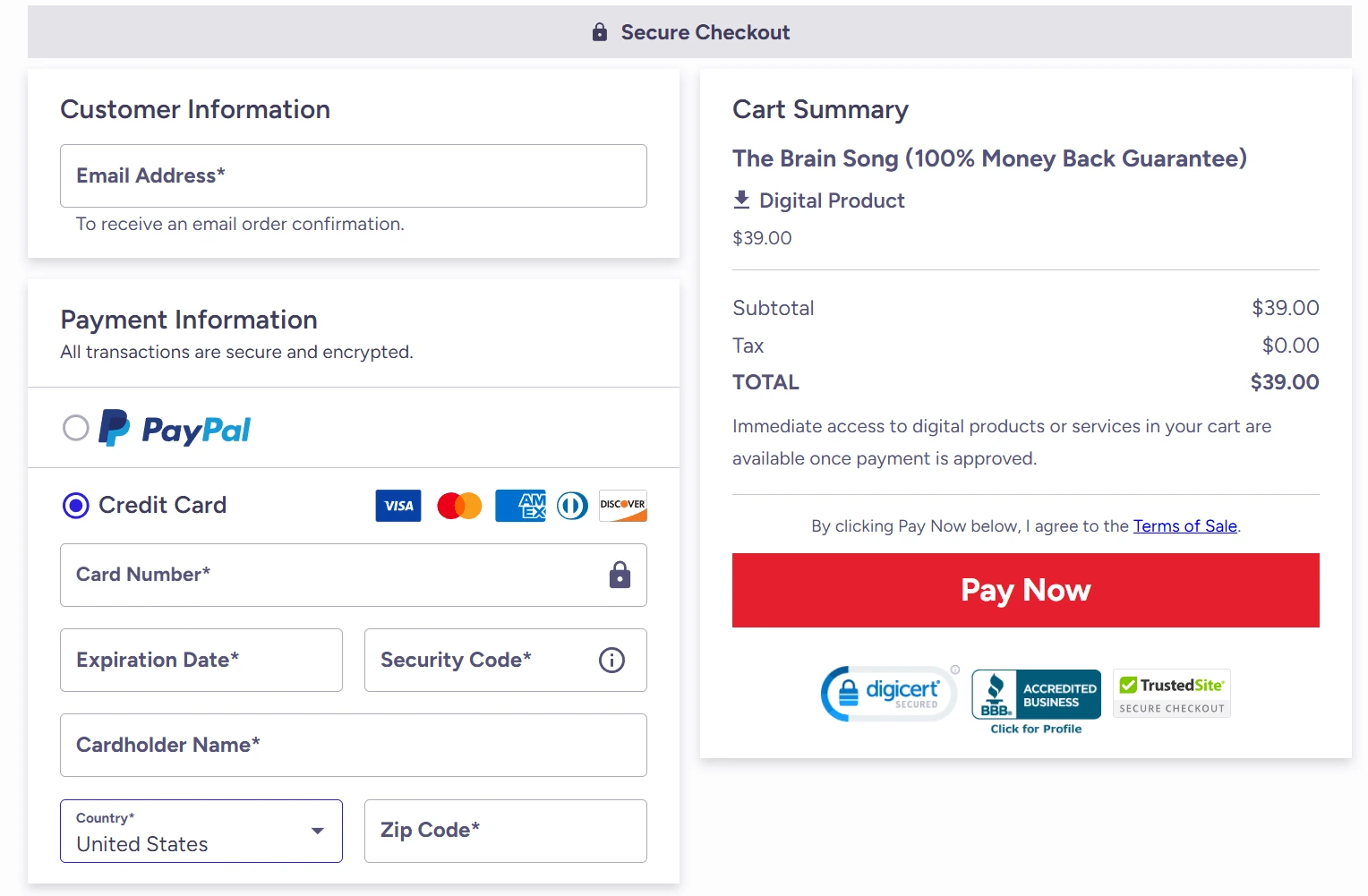 the-brain-song-checkout-page